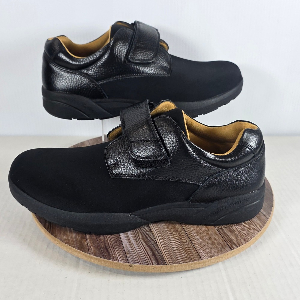 Dr Comfort Brian 6410 Diabetic Shoes Mens 13W Black Hook Loop Leather Lycra